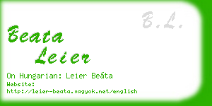 beata leier business card